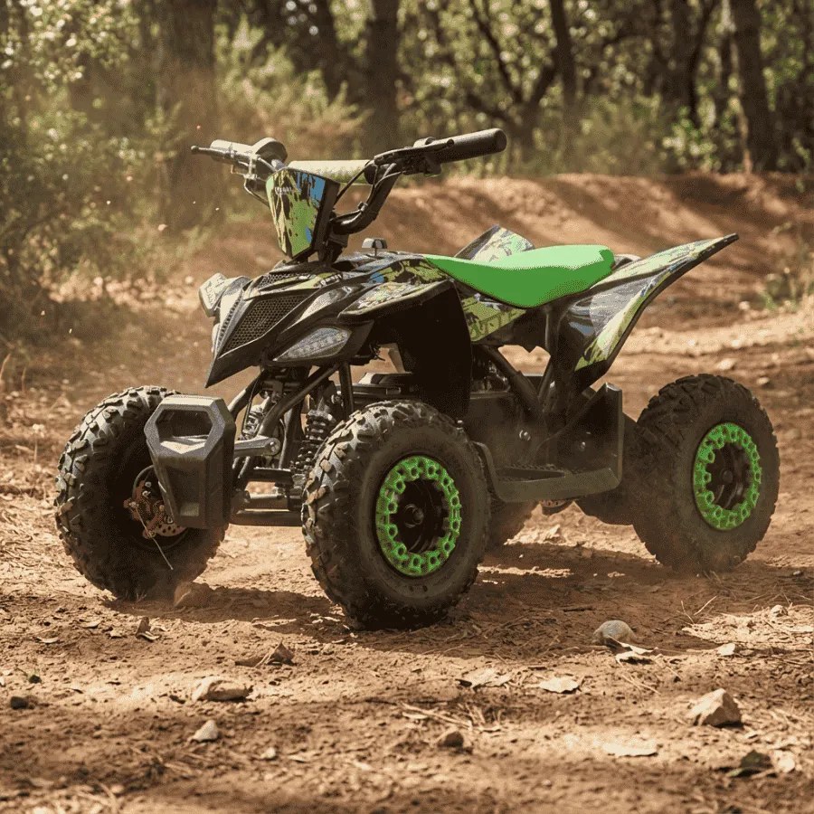 MINI MOTO 4 PARA CRIANÇAS 800W Ratte COM LIMITADOR 3 Posições VERDE