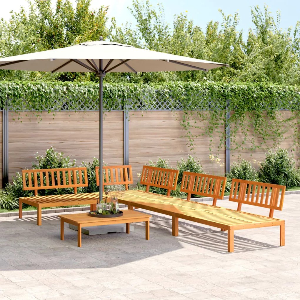 vidaXL 5 pcs conjunto de móveis de paletes p/ jardim acácia maciça