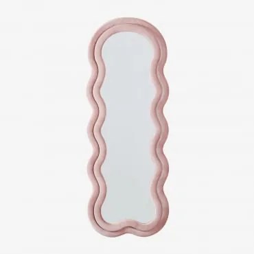 Espelho De Parede Irregular 60x160 Cm Estofado Evelyn Velluto Cor-de-rosa - Sklum