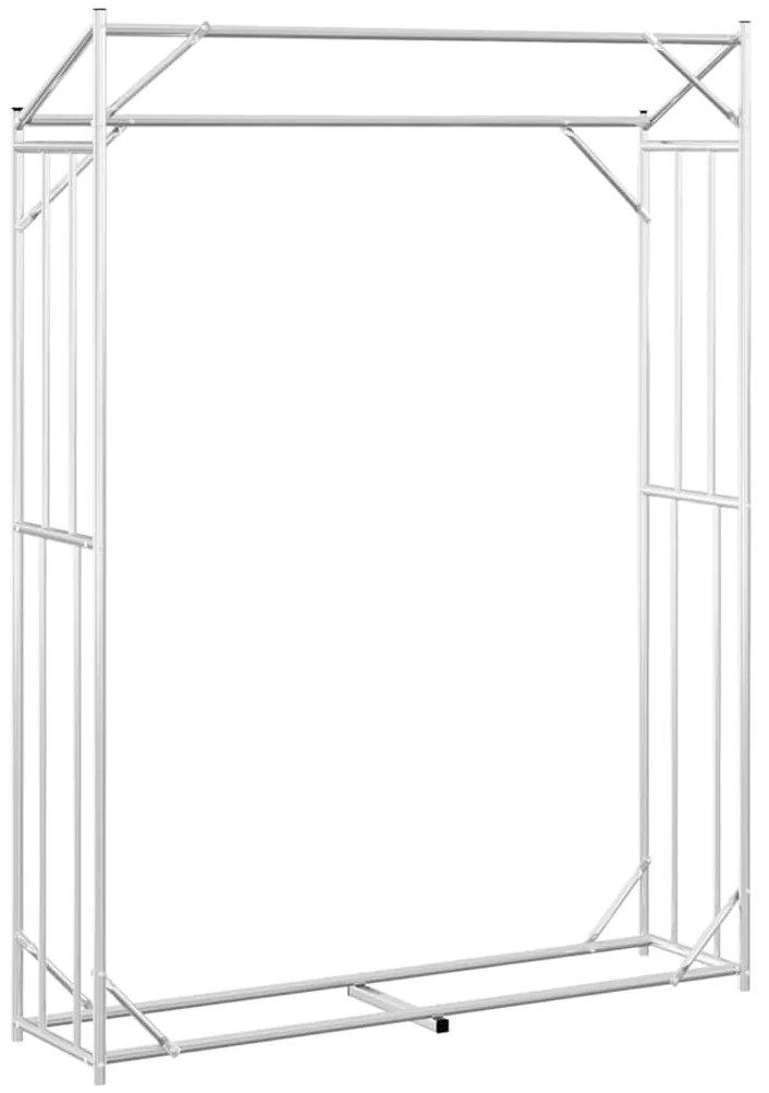 Rack de lenha com tampa de chuva 150x40x200 cm aço galvanizado
