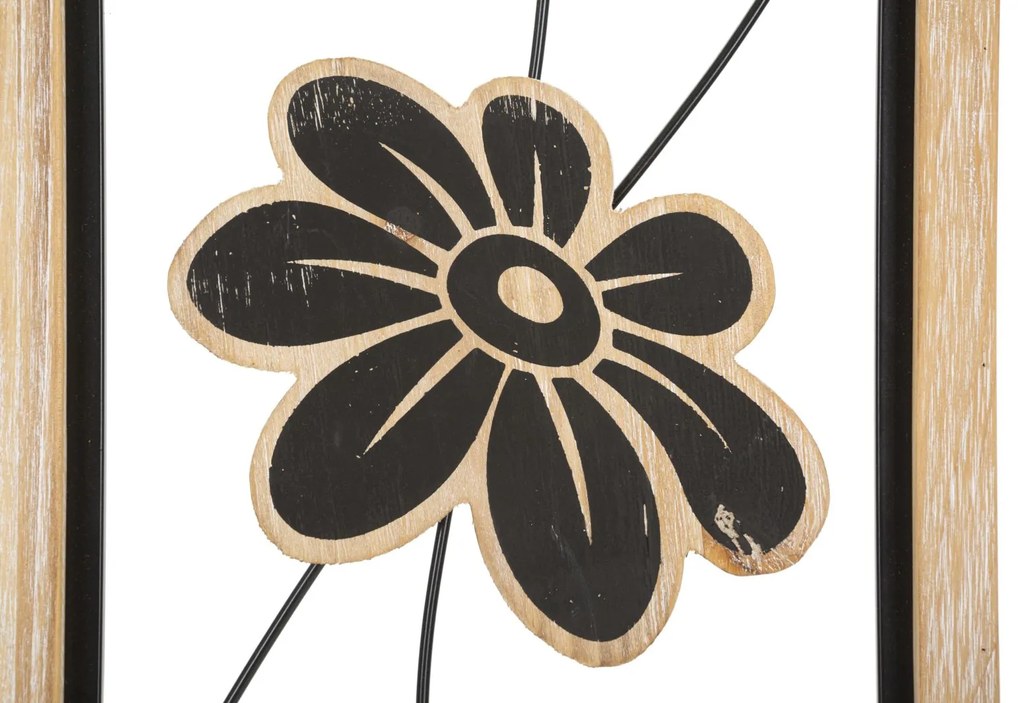 PAINEL DE PAREDE DE FERRO/MADEIRA KOMAN 26X2,5X60 CM CASTANHO E PRETO