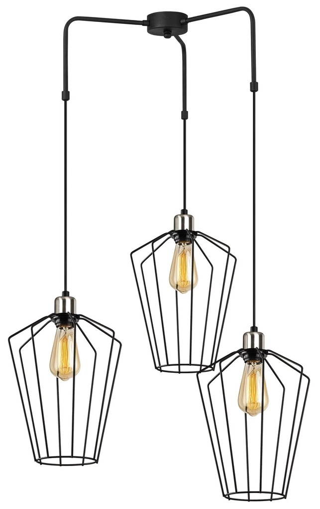Candeeiro de Teto Fener – Preto Níquel – 68 x 25 cm