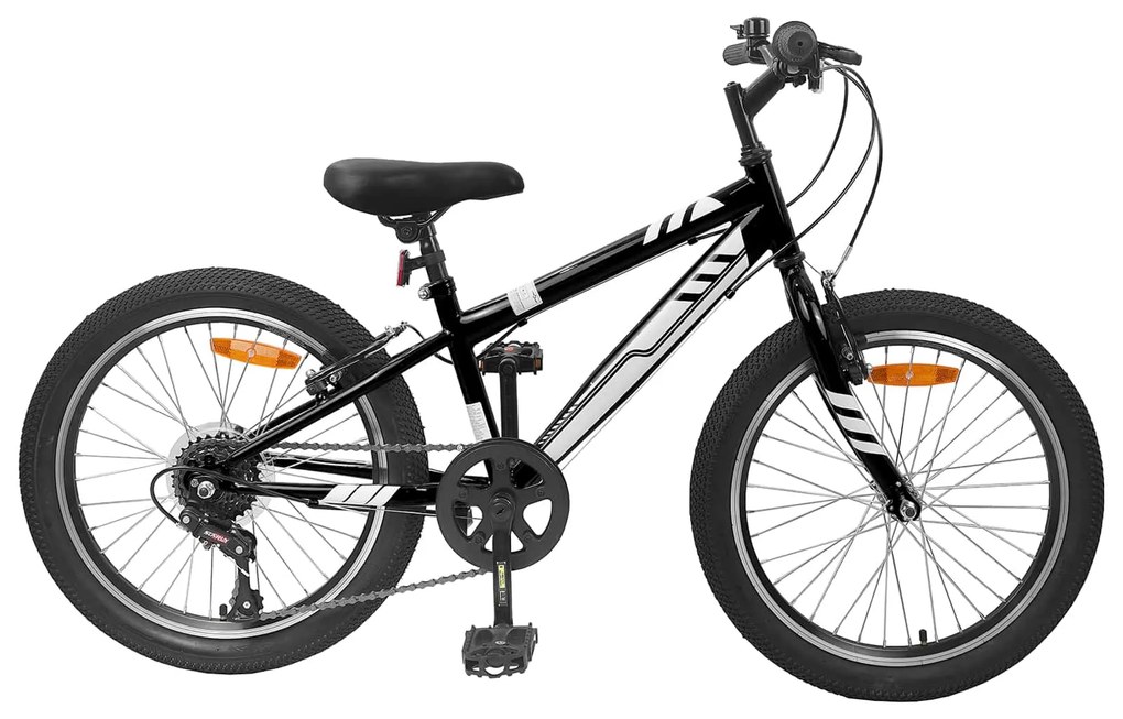 vidaXL Bicicleta de Montanha 24 Polegadas 6-Speed para 8-12 anos Preto