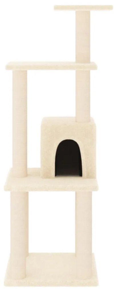 Árvore para gatos c/ postes arranhadores sisal 105 cm cor creme