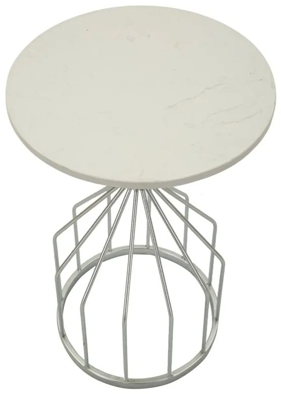MESA DE CENTRO Ø 37,5X58 CM PRATEADO
