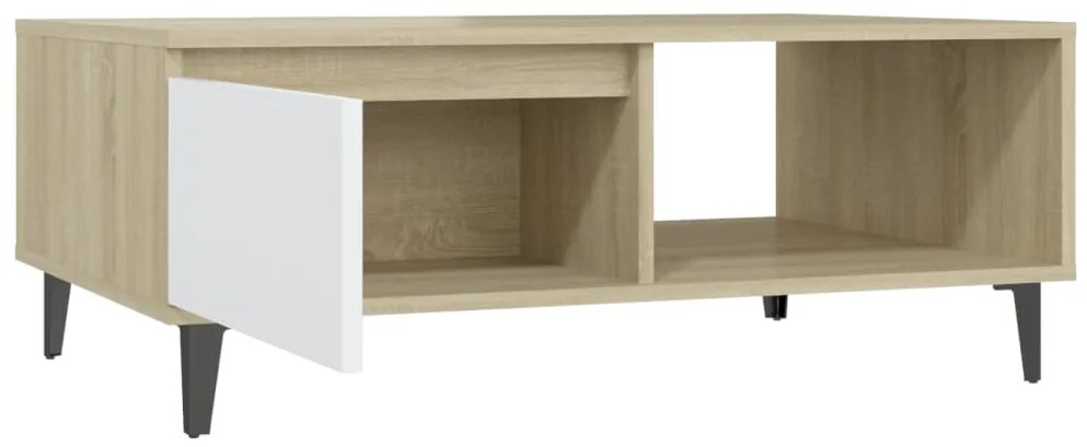 Mesa de centro derivados de madeira branco/carvalho sonoma