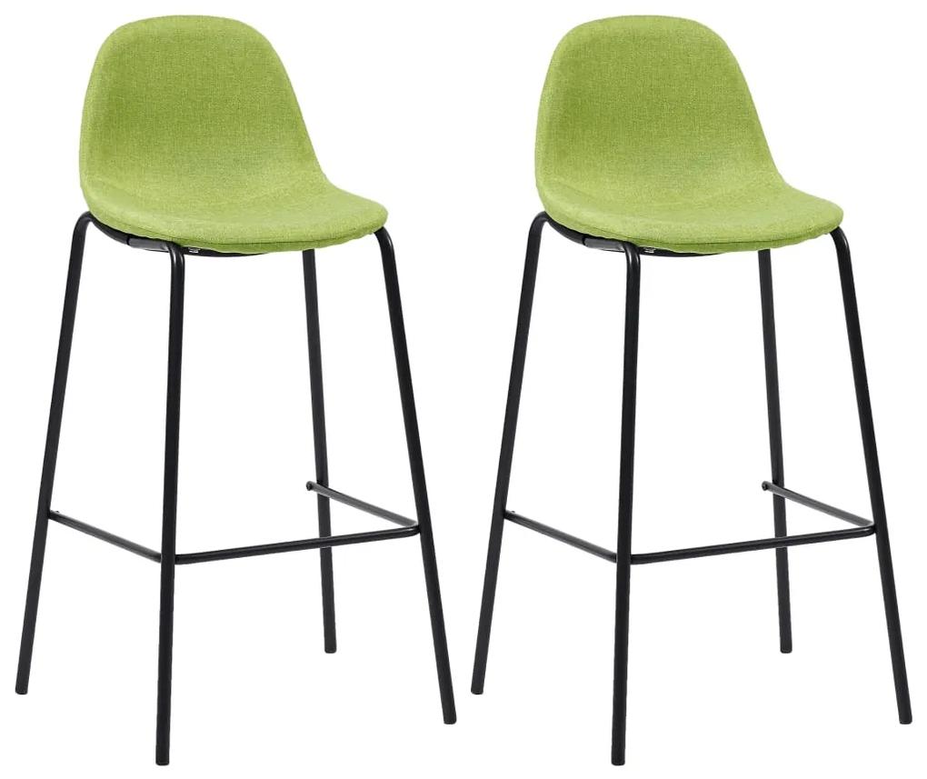 281533 vidaXL Cadeiras de bar 2 pcs tecido verde