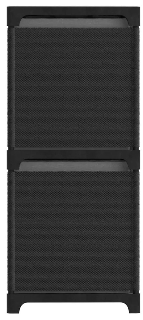 Unidade prateleiras 4 cubos c/ caixas 69x30x72,5cm tecido preto