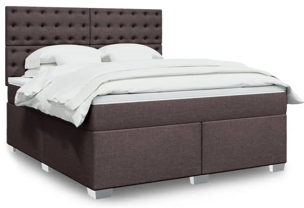vidaXL Cama com molas/colchão 180x200 cm tecido castanho-escuro