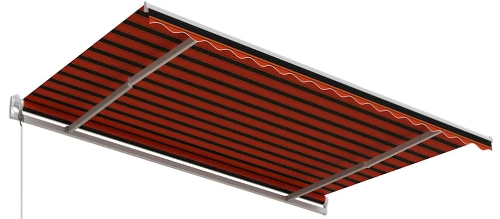 Toldo retrátil automático 400x300 cm laranja e castanho