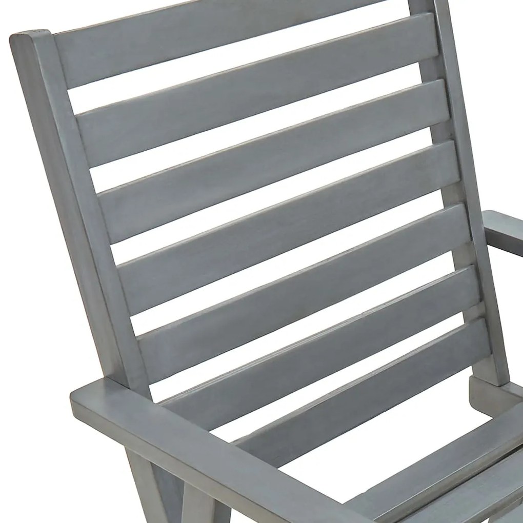 Cadeiras de jantar para jardim 3 pcs acácia maciça cinzento