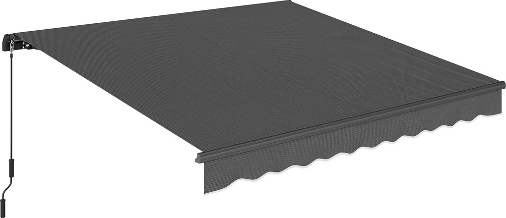 Outsunny Toldo retrátil manual 3,5x3m, toldo retrátil inclinação ajustável, manivela, proteção UV resistência à água, cinza | Aosom Portugal