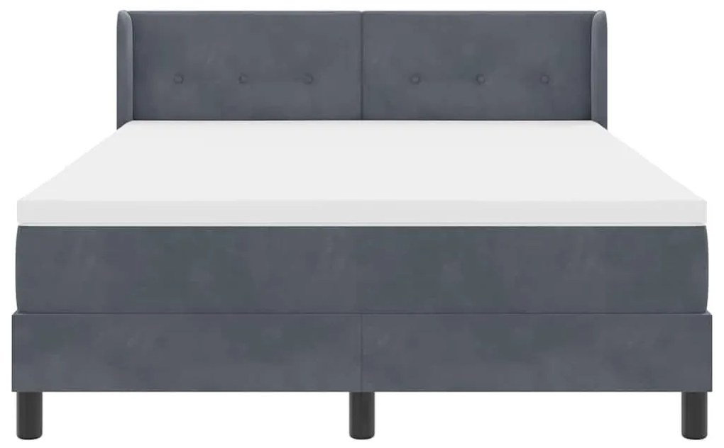 Cama Box Spring com Colchão vidaXL Cinza Escuro 140x190 cm Veludo