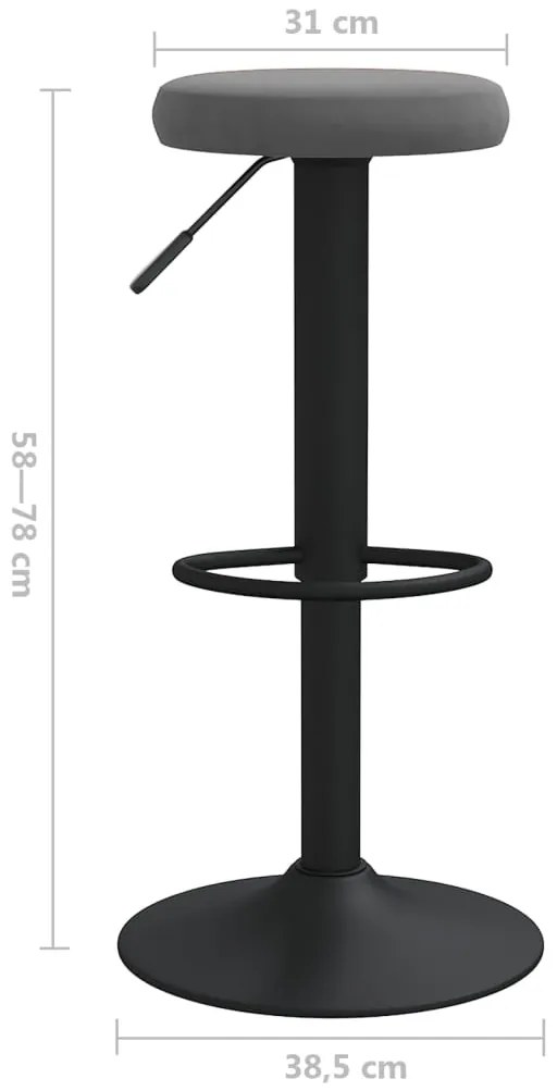 Bancos de bar 2 pcs veludo cinzento-escuro
