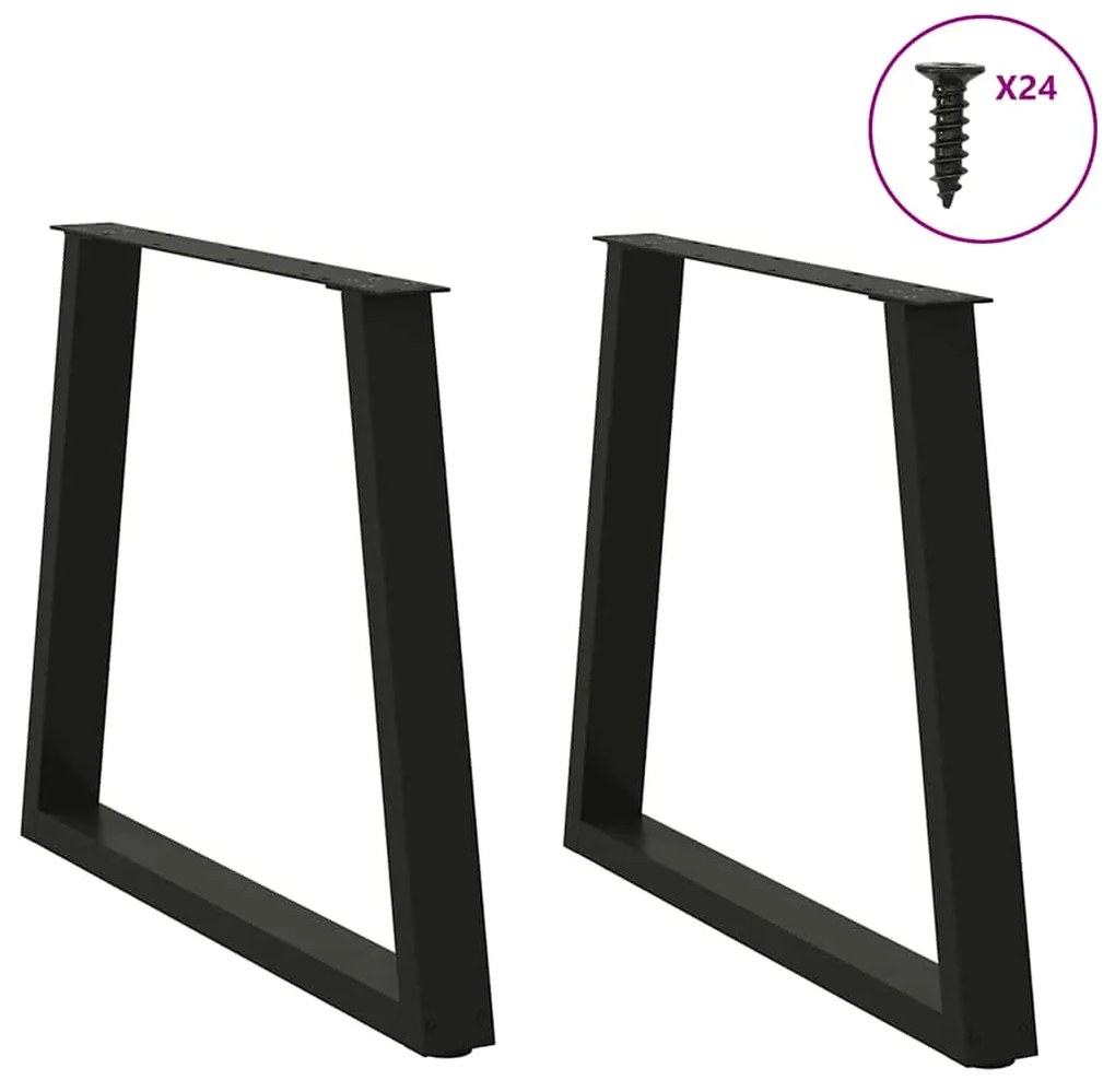 Mesa de jantar pernas 2 pcs forma de V 70x(72-73,3)cm aço preto