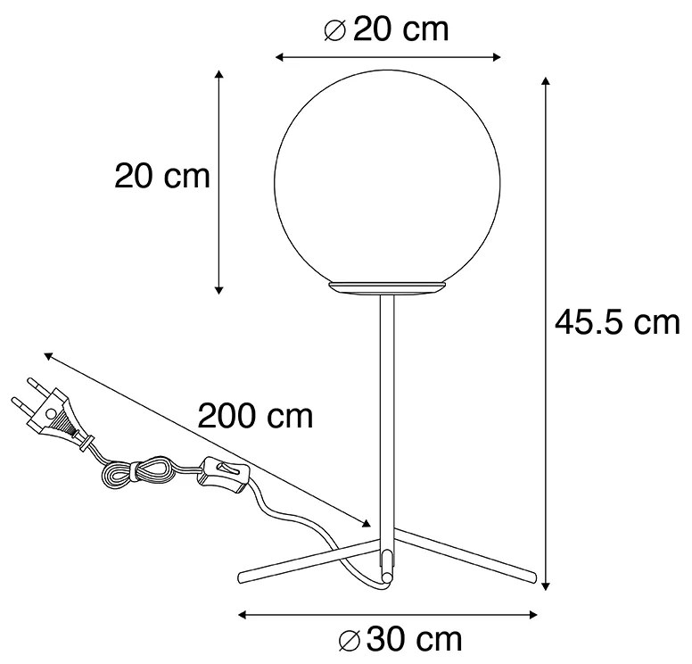 Candeeiro de mesa Art déco em latão com vidro opalino 45,5 cm - Pallon Art Deco