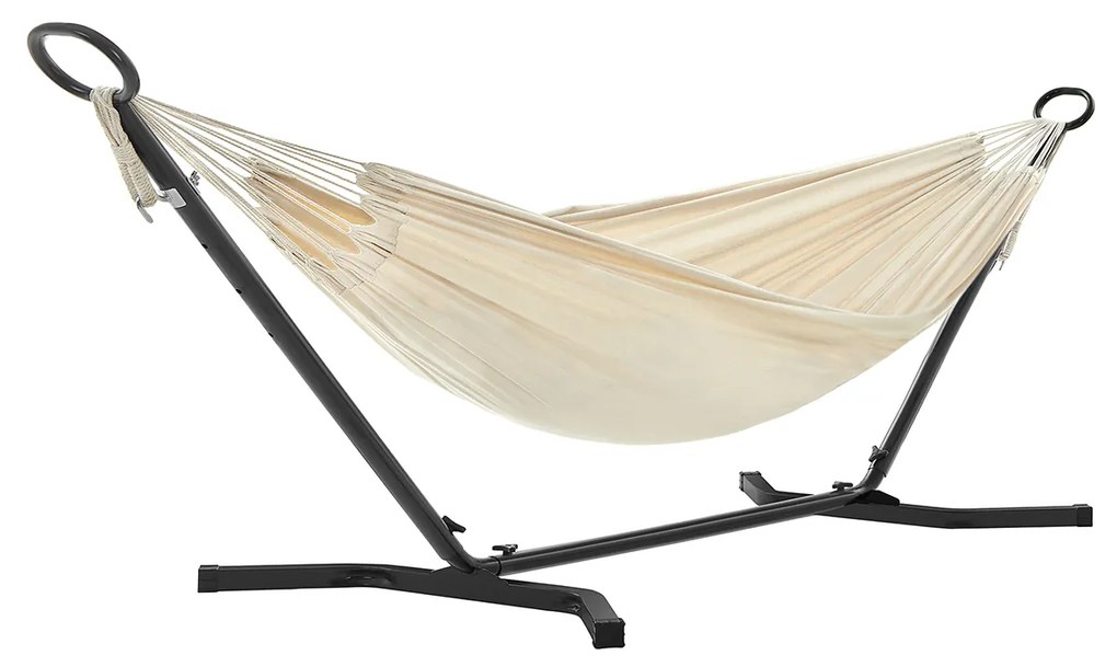 Rede com suporte portátil para jardim, conforto ao ar livre | SONGMICS | 300 x 90 x 95 cm | bege | GHS001M01.