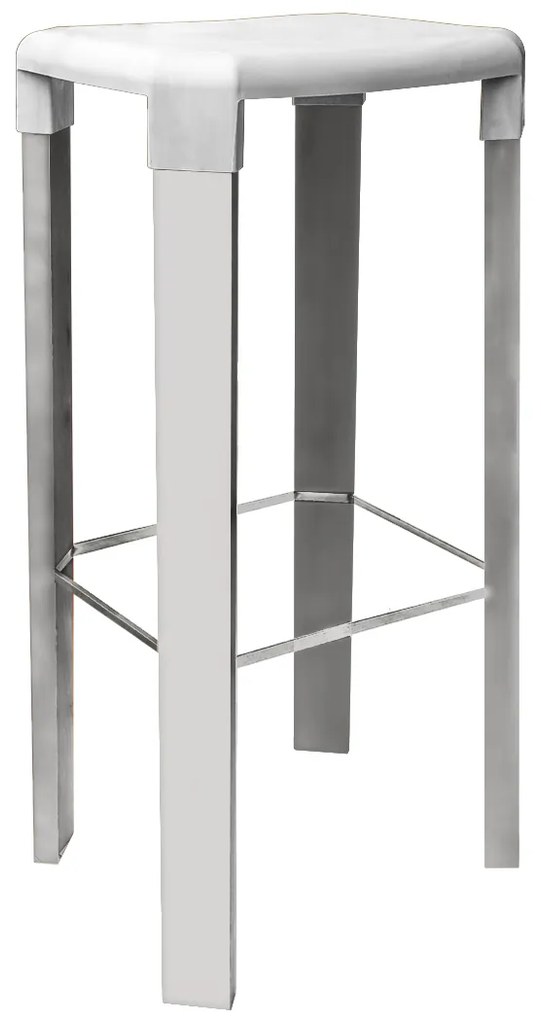 Banco Alto OSLO 78H, Perna Alumínio - Pack 16 unidades, Branco