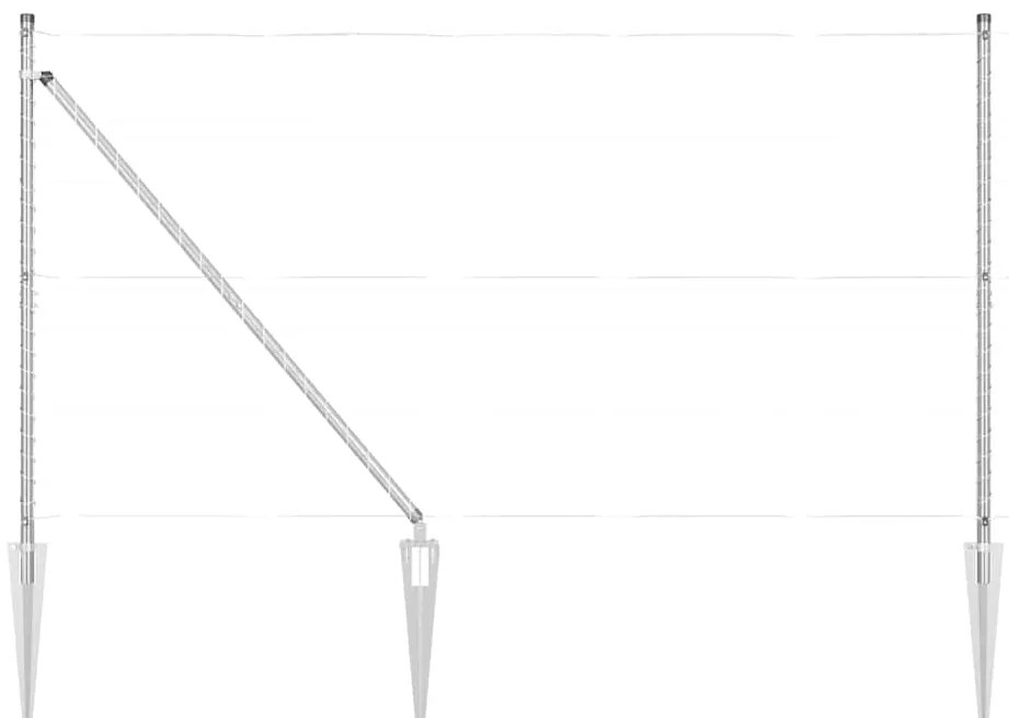 Postes de Cerca com Ponta - 26 peças Ø32 mm, 140 cm, Aço Galvanizado