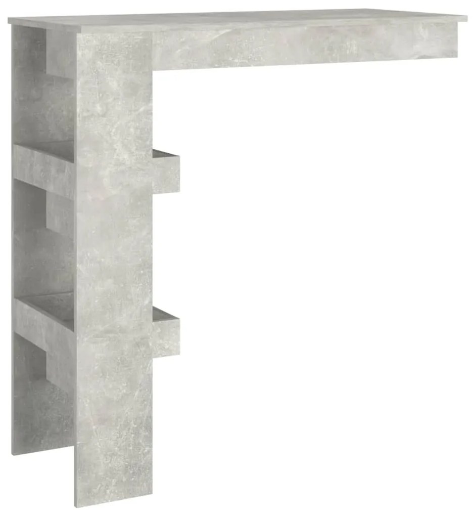 Mesa bar parede 102x45x103,5cm derivados madeira cinza cimento