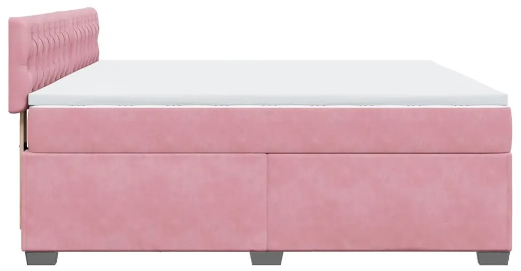 Cama com molas/colchão 180x200 cm veludo rosa