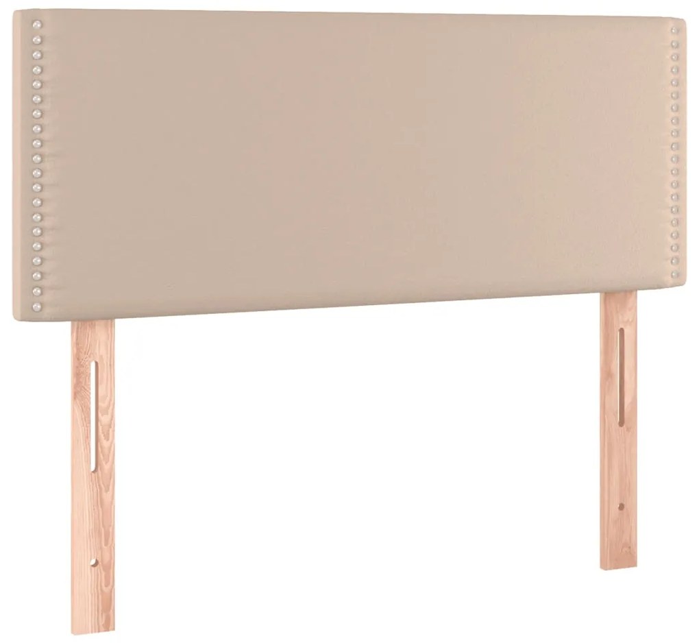Cama com molas/colchão 100x200 cm couro artificial cappuccino