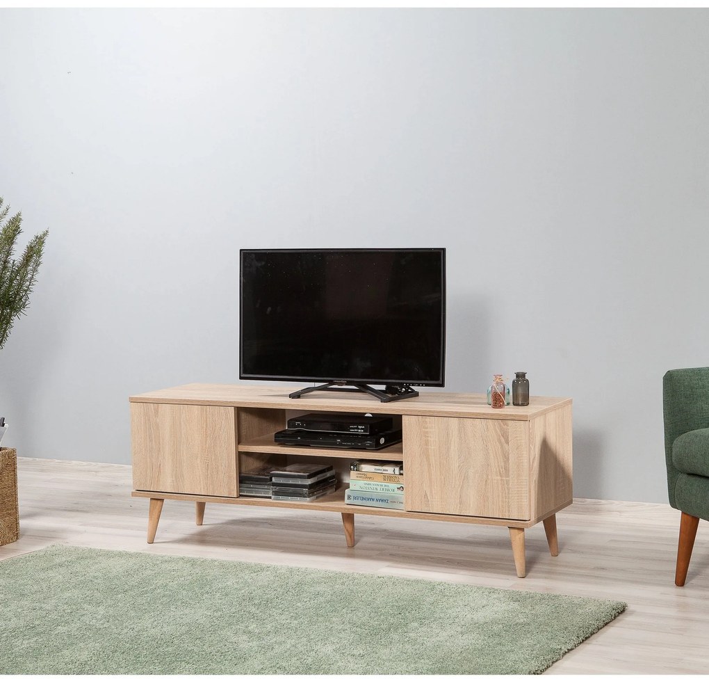 Móvel TV Truva – Carvalho Sonoma – 140 cm x 50 cm x 40 cm