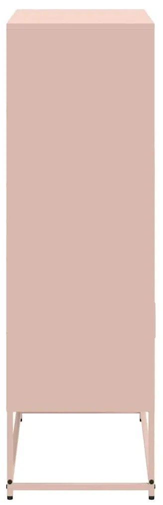 Aparador alto 68,5x38,5x123,5 cm aço rosa