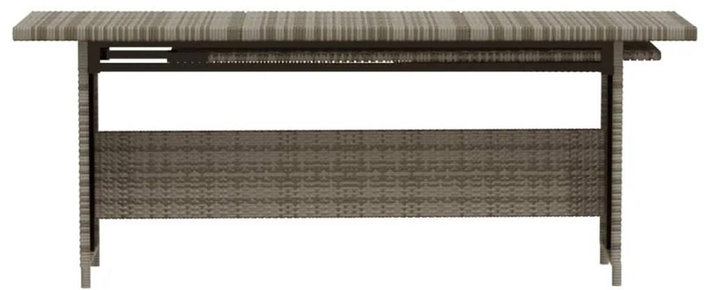 3 pcs conjunto lounge de jardim c/ almofadões vime PE cinzento