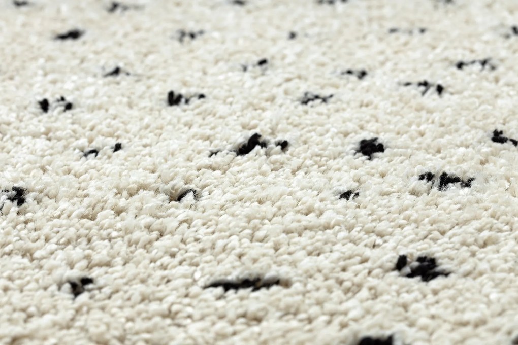 Tapete BERBER SYLA B752 pontos creme Franjas berbere marroquino shaggy