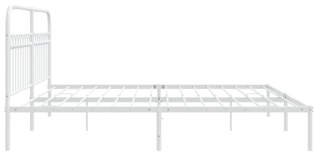 Estrutura de cama com cabeceira 200x200 cm metal branco