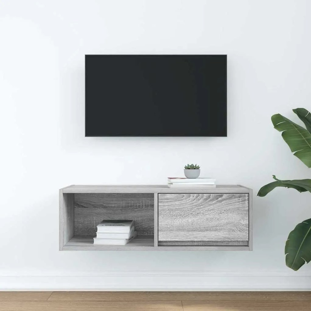 Móvel de TV 80x31x25,5 cm derivados de madeira sonoma cinzento