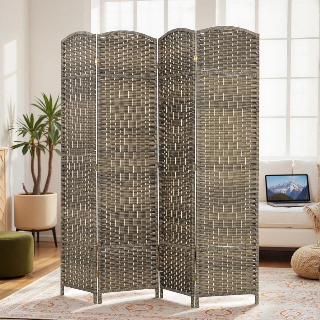 Biombo de 4 Painéis, 180 x 1,7 x 180 cm, Design Dobrável, Cor Carvalho Escuro