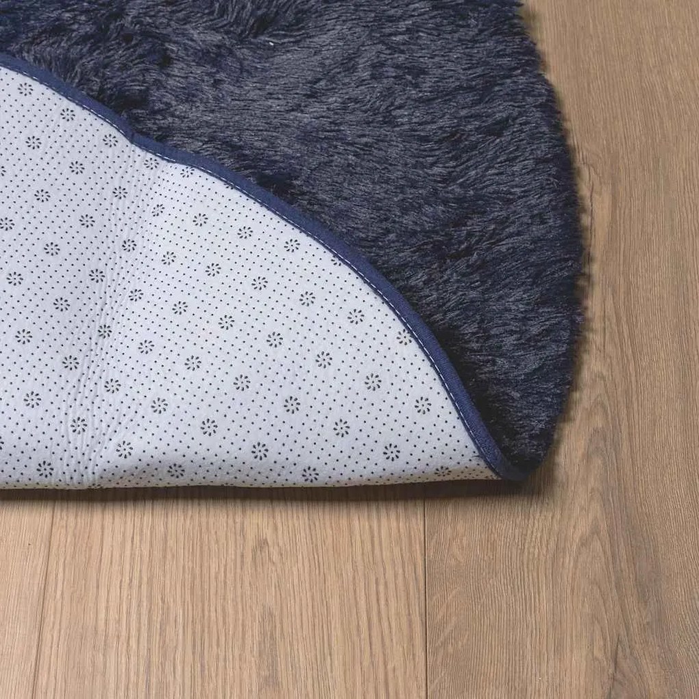 Tapete shaggy de pelo alto NAVARRA 120x120 cm azul-marinho