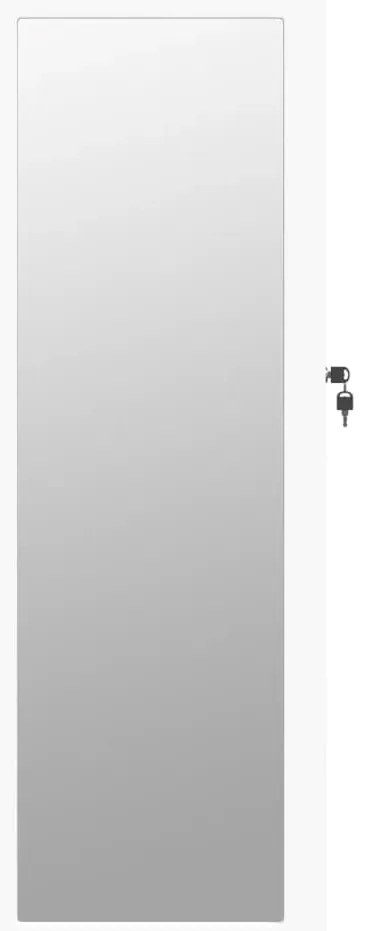 Móvel para joias de parede espelhado com luzes LED branco