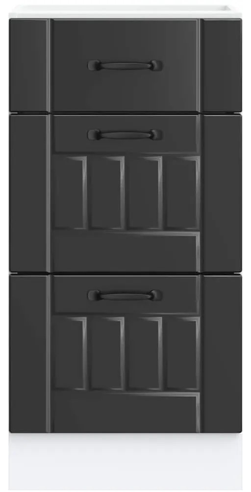 Armário de cozinha baixo Lucca derivados de madeira preto