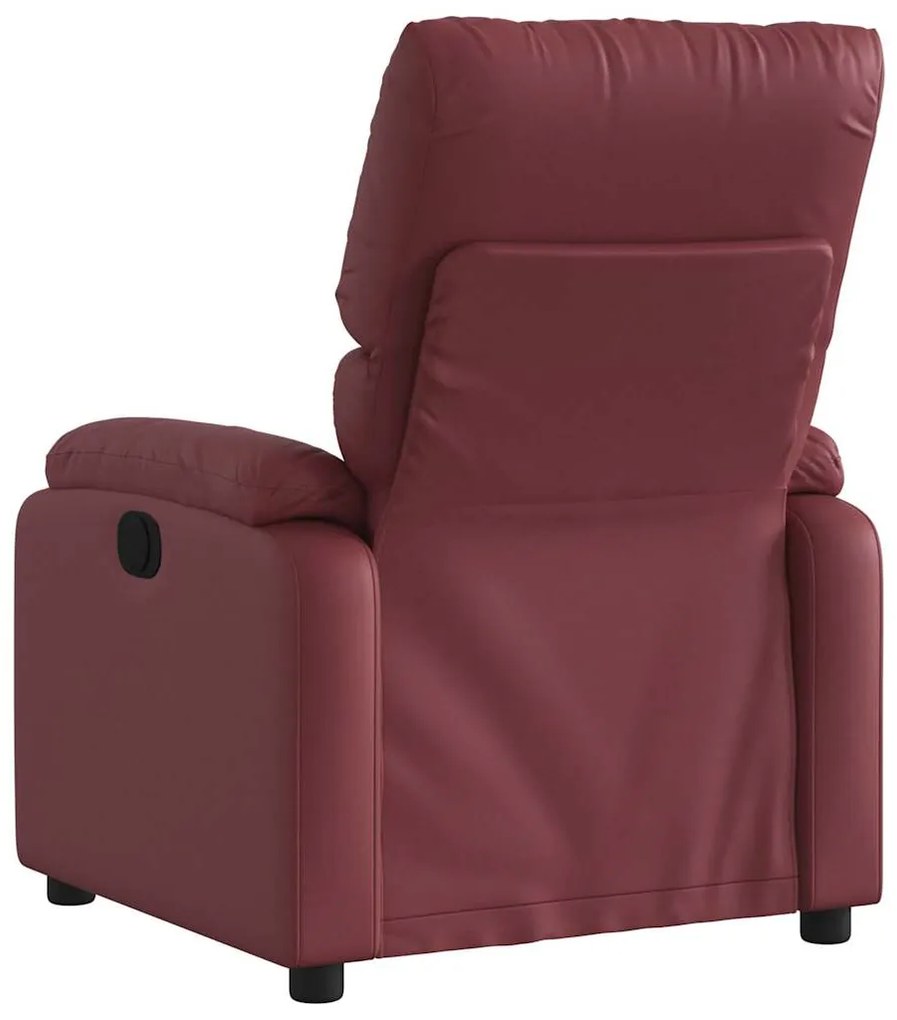 Poltrona massagens reclinável couro artificial vermelho tinto