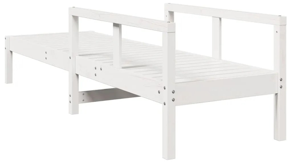 Espreguiçadeira - 199,5x62x55 cm - Madeira de Pinho Maciça Branco
