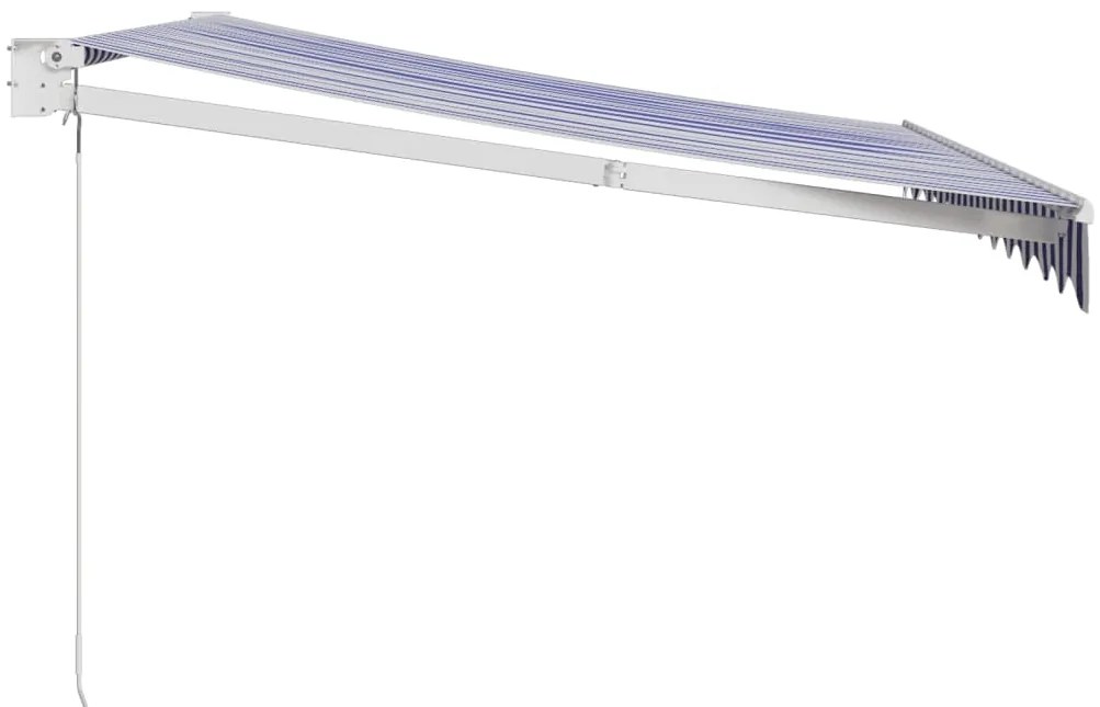 Toldo retrátil 3x2,5 m tecido e alumínio azul e branco