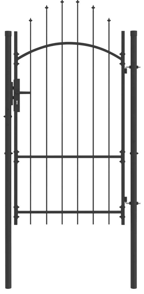 vidaXL Portão de Jardim com bloqueio Cinzeto 175 x 100 cm Aço