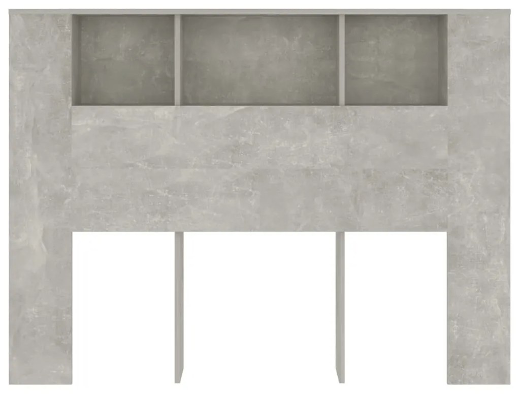 Armário de cabeceira 140x18,5x104,5 cm cinzento de betão