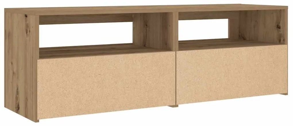 Mesas cabeceira c/ LEDs 2 pcs 60x35x40 cm carvalho artesanal