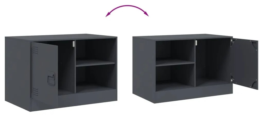 Móvel de TV 67x39x44 cm aço antracite