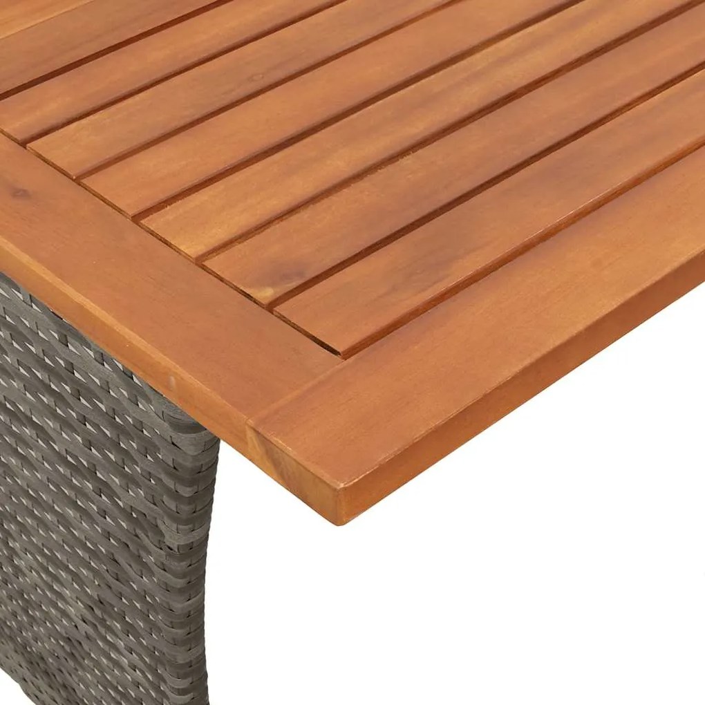 5 pcs conjunto sofás de jardim c/ almofadões vime PE cinzento