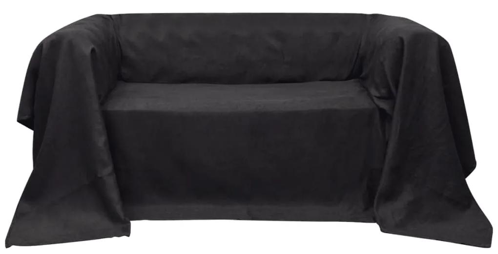 Manta de sofá em microfibra antracite 210 x 280 cm