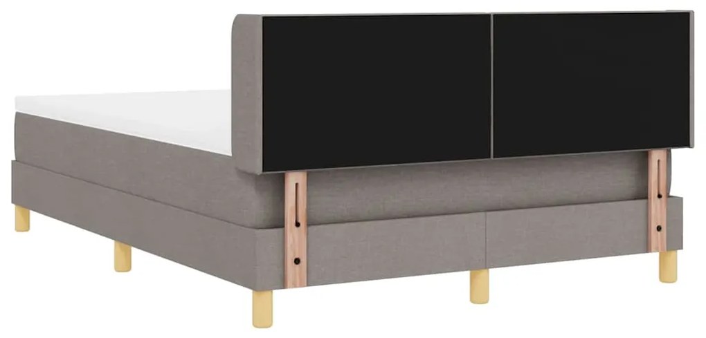 Cama box com colchão taupe, 140 x 190 cm, têxtil.