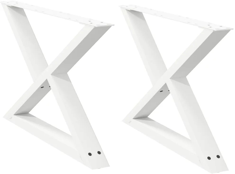 Pés para mesa de centro 2 peças, branco, 70x (42-43,3) cm, aço