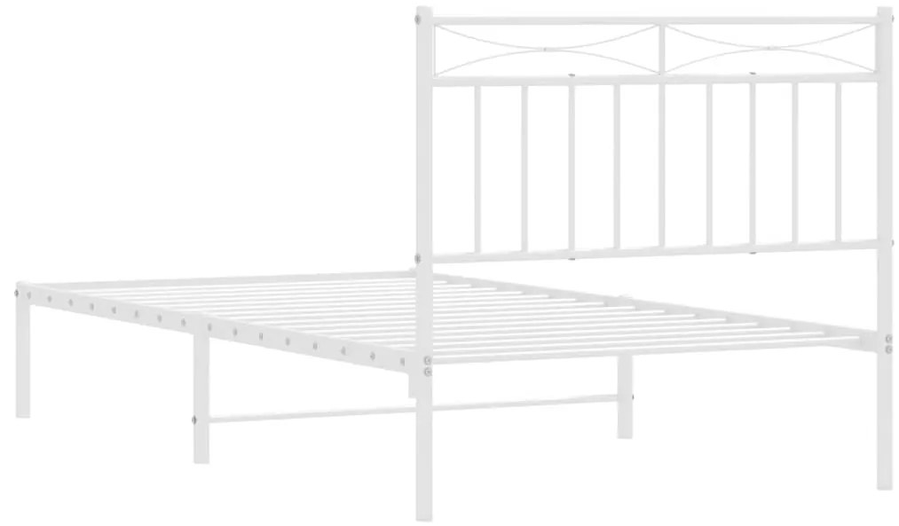 Estrutura de cama com cabeceira 100x190 cm metal branco