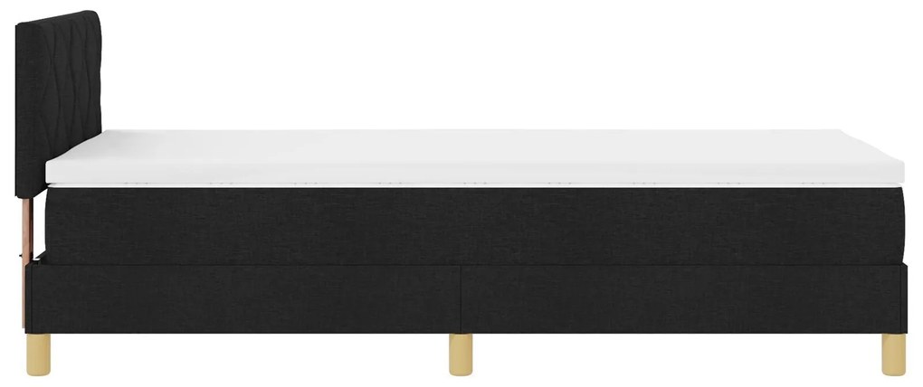 Cama Box Spring com Colchão Preta 90x200 cm Tecido