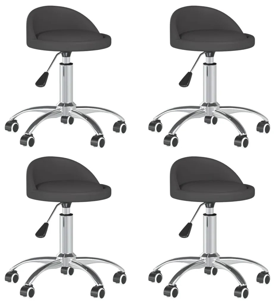 vidaXL Cadeiras de jantar giratórias 4 pcs couro artificial cinzento